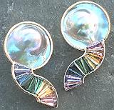 Mabe Pearls with Tourmaline baguettes Mabe Pearls with Tourmaline baguettes