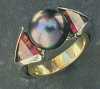 JBD616 Ring - Pearl, Garnet in Gold, Platinum